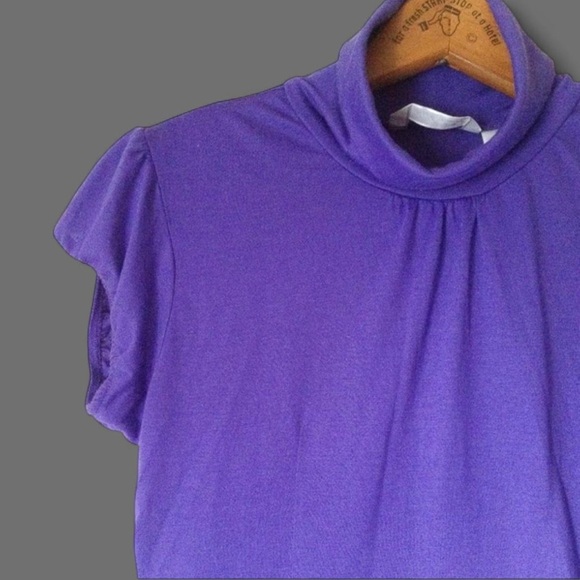 Derek Heart Purple Short Sleeve Turtle Neck Tunic - Picture 2 of 4